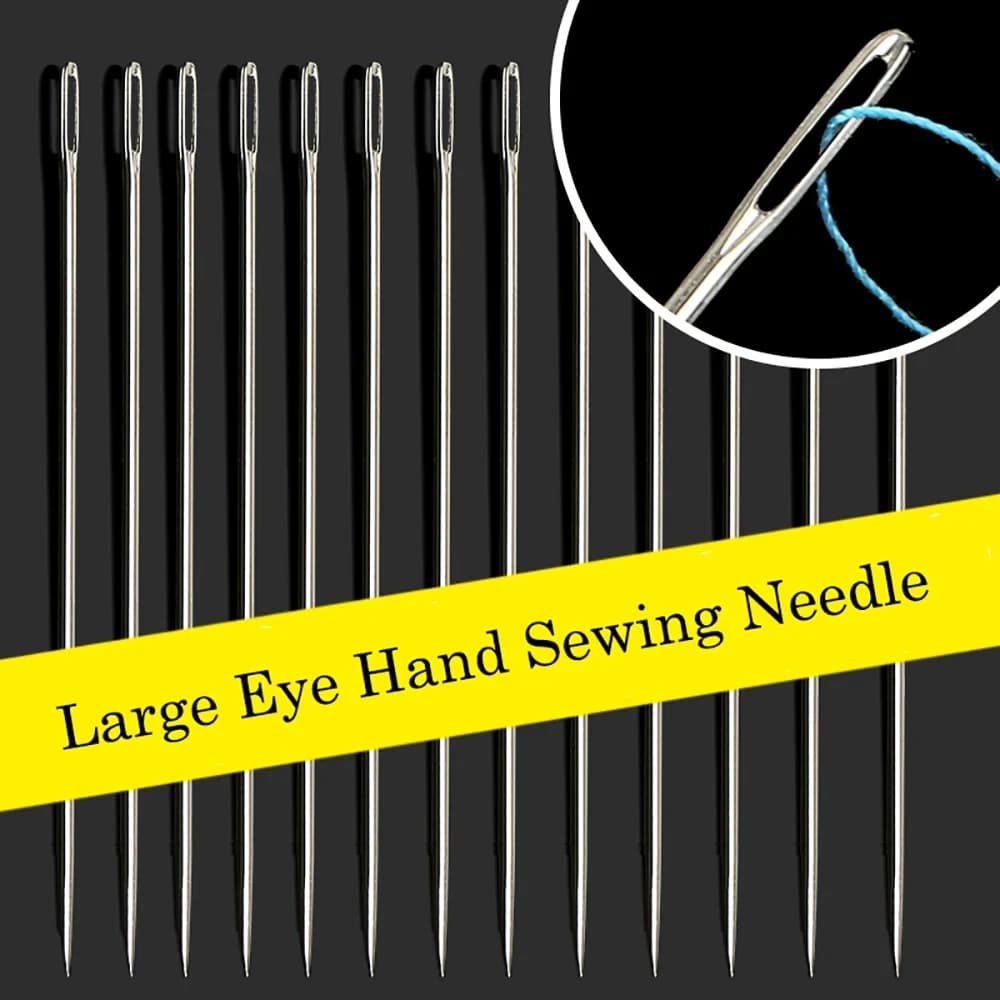 30pcs/Bag Hand Large-Eye Stitching Blunt Needles Steel Sewing Needle Manual Embroidery Tool Cross Stitch Leather Knitting Needle