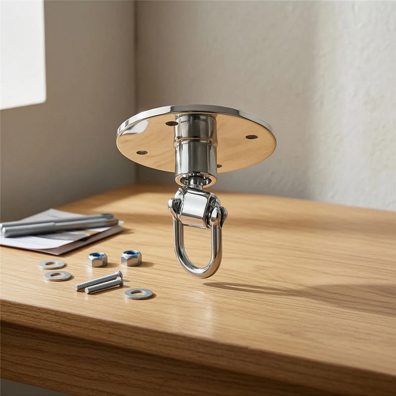 Punching Bag Mount Mount Chrome Swivel Hanger Ceiling Hanger with D-Loop Sturdy Swing Hook Easy Installation for Boxers
