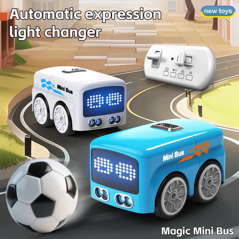 Auto Telecomandata Intelligente, Mini Bus con Sensore di Ostacoli, Giocattolo per Bambini con Funzione di Seguimento Gestuale, Regalo di Compleanno