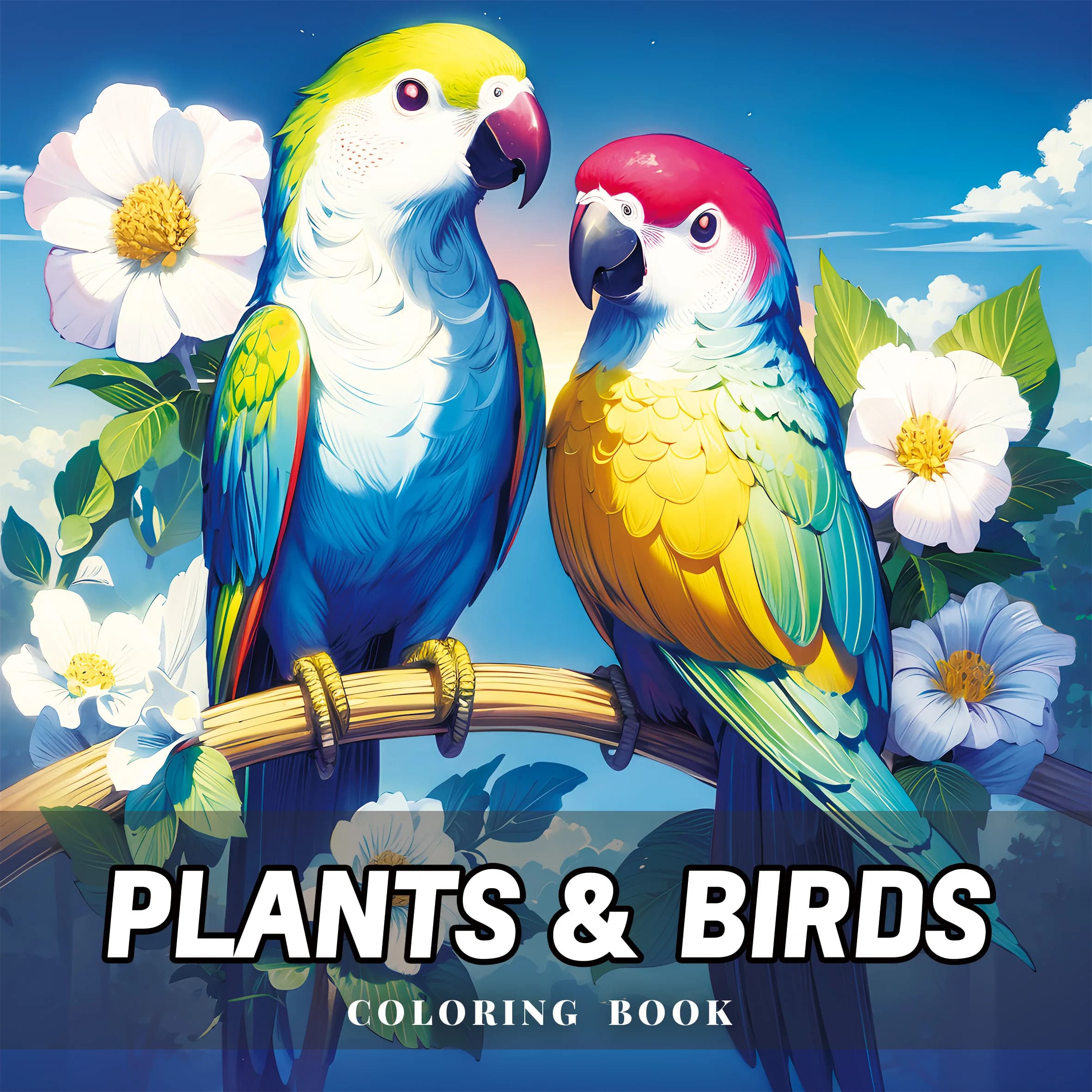 PLANTS & BIRDS Coloring Book 26 Pages Original Design For Children Adult Picture Book Kill Time Graffiti Painting Drawing