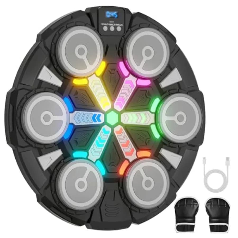 Macchina da Boxe Musicale da Parete con Bluetooth, Attrezzatura per Allenamento di Boxe con Guanti, Regalo Ideale per e