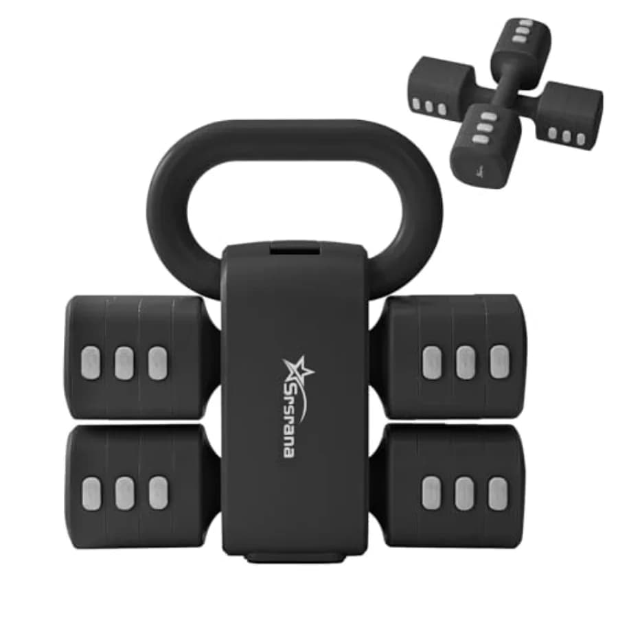 2-in-1 adjustable handlebar and kettlebell set for women, from 1.1 to 12.1 pounds, quick change weights for home gym, pilates, full body workout