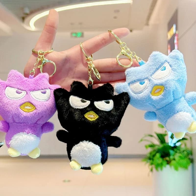 Simpatico pinguino arrabbiato portachiavi in peluche animale di peluche bambola appesa morbido peluche giocattolo per ragazzi ragazze borsa zaino accessori per bagagli