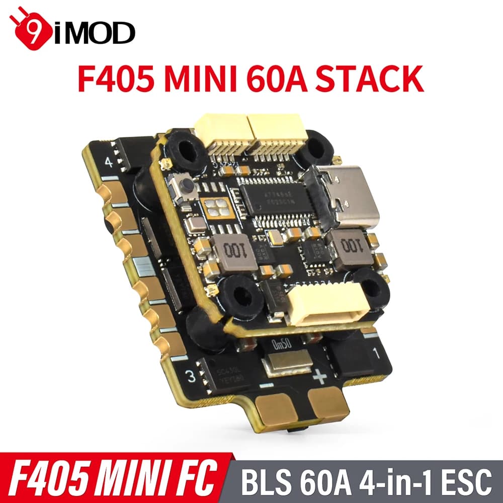 9IMOD MINI F405 Flight Stack F405 Flight Control 60A ESC 3-8S Lipo 20x20mm ICM42688 Gyro For RC FPV Racing Drone