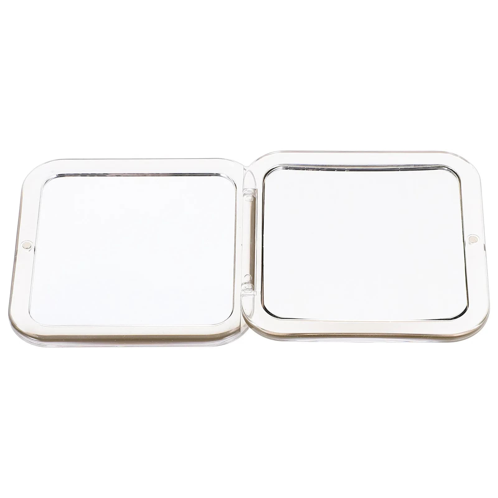 Portable compact mirror with 10X magnification lens for eyebrows and mascara, small makeup mirror, ideal for travel and office use