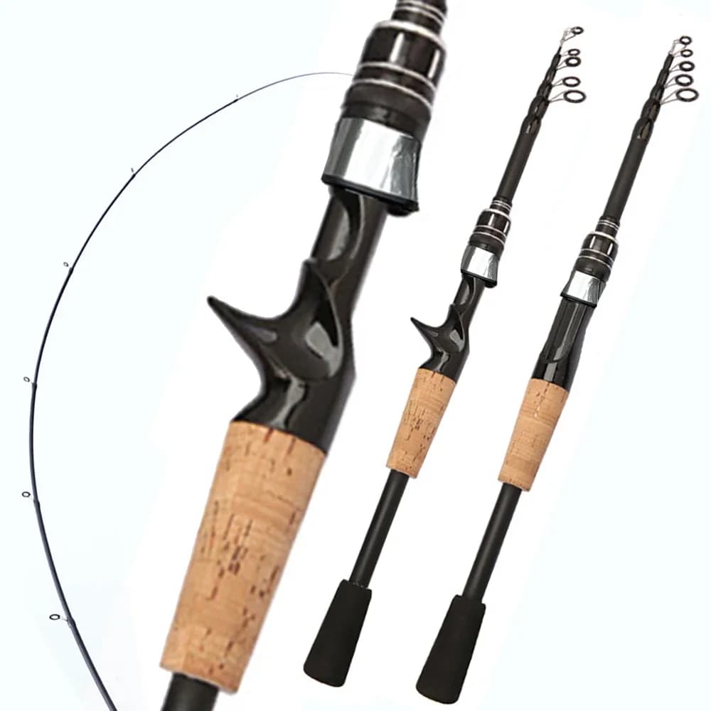 Baitcasting Lure Canna da pesca Spinning telescopica 8g-25g Manico in legno Casting in carbonio Attrezzatura da pesca Professionale leggero Dl