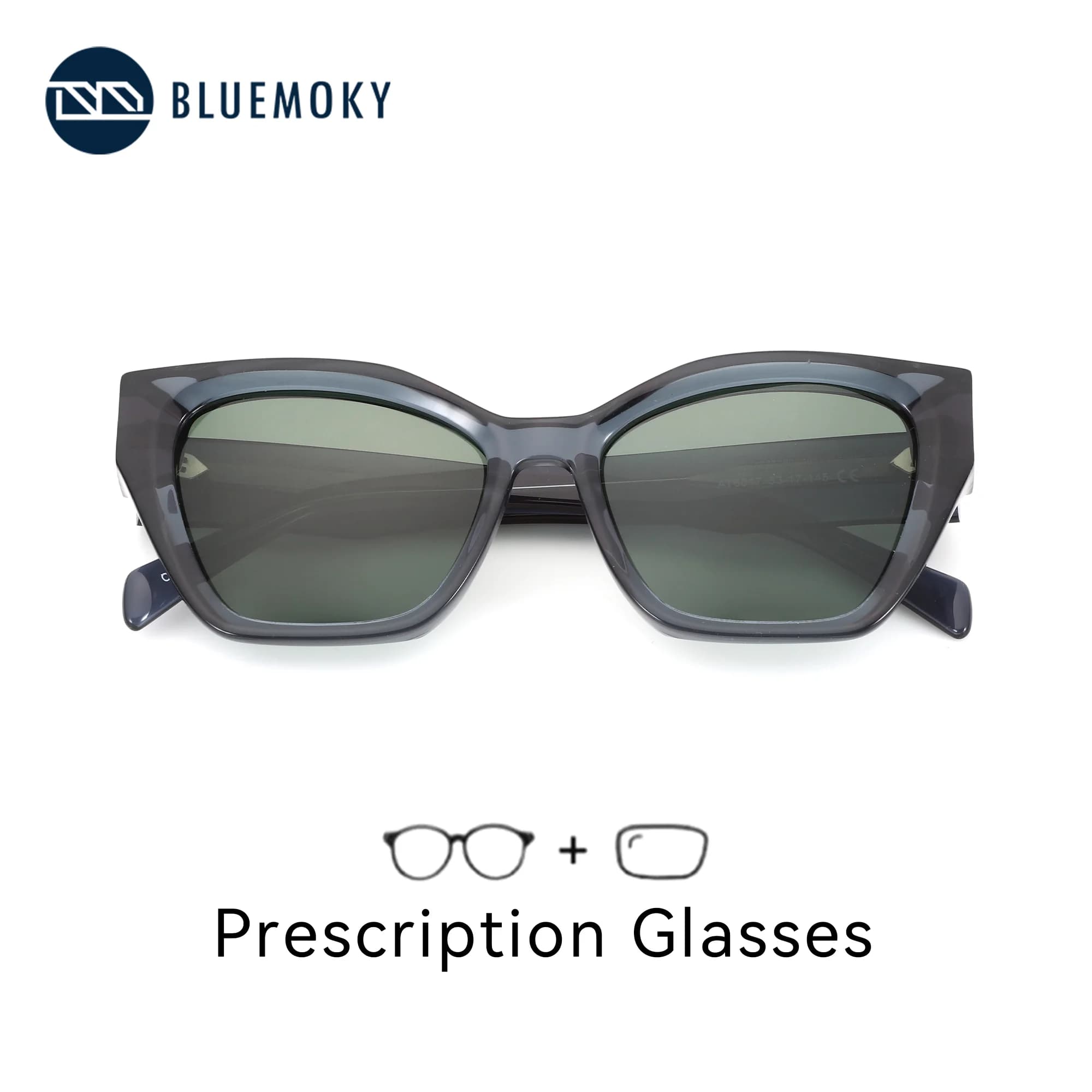 BLUEMOKY S Size Acetate UV400 Polarized Sunglasses Prescription Custom Women Cat Eye Progressive Optical Sun Glasses