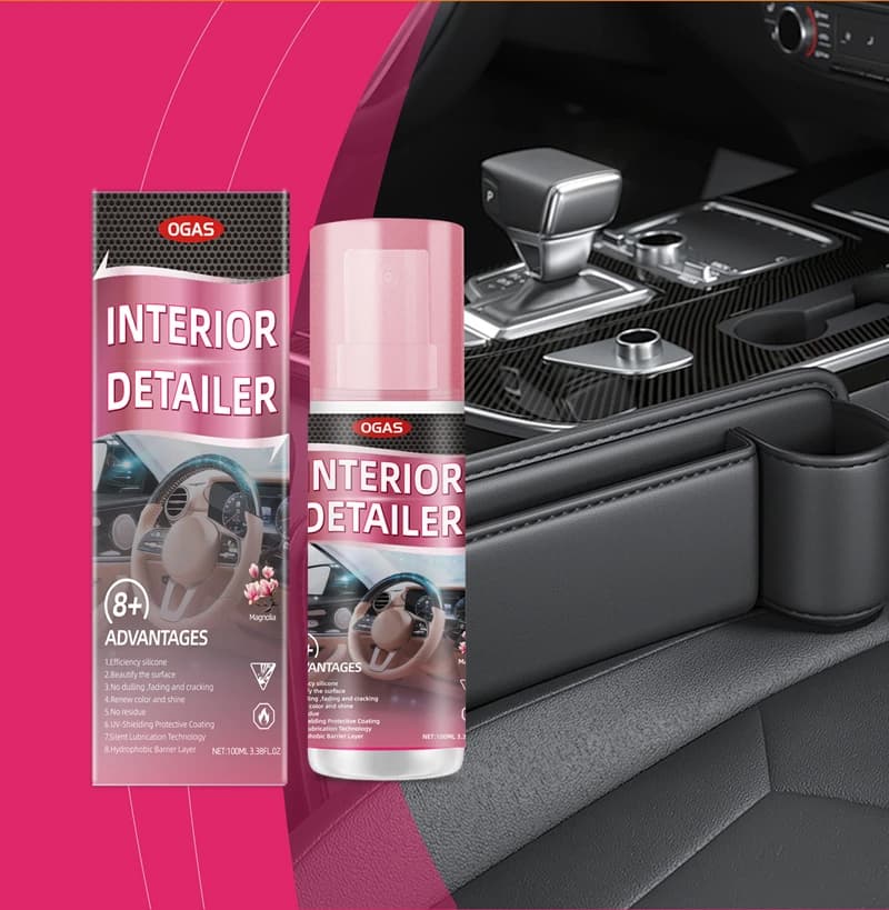 Detergente per Interni Auto, Lucidante per Interni Veicoli, Spray Dettagliante per Interni Auto 100ml, Detergente Totale per Interni Auto