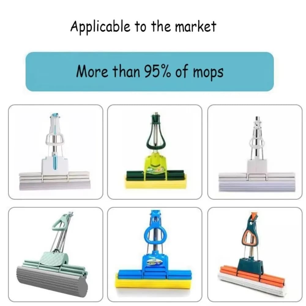 28cm Folding Cotton Mop Head PVA Sponge Foam Washable Roller Sponge Mop Head Reusable Fast Cleaning Mop Replacement Sponge