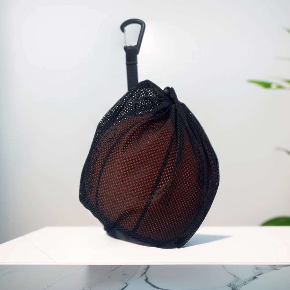 Single Ball Bag with Zipper Pocket Drawstring Sling Back Bag Sports Ball Bag for Carrying Basketball Volleyball Soccer Football