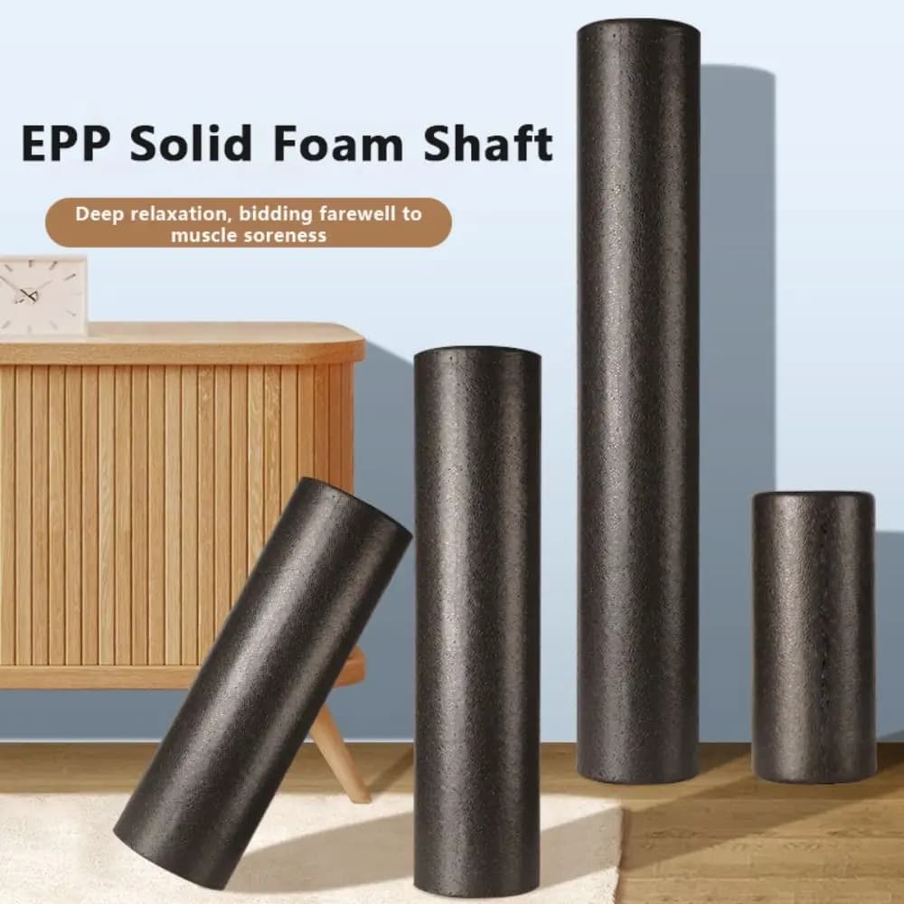 Simple High-Density Foam EPP Yoga Foam Roller Black Solid Foam Shaft Solid Foam Roller Portable Yoga Column Body Exercises