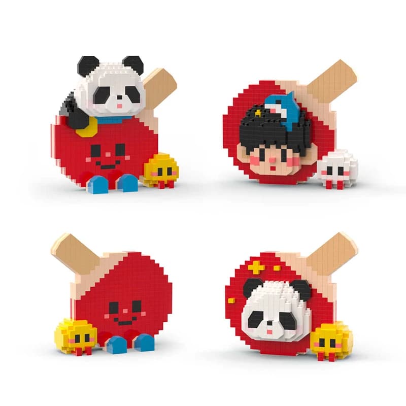 Simpatico panda campione racchetta da ping pong, ornamenti periferici, giocattoli educativi per bambini, regali di Natale
