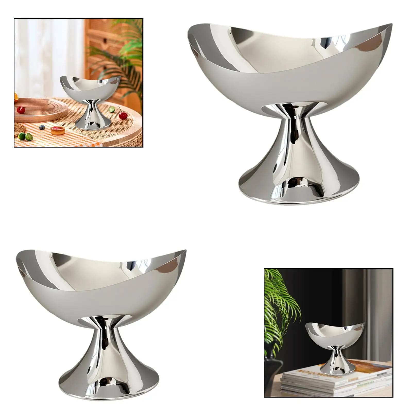 Vassoio per Frutta in Metallo, Elegante Centrotavola Decorativo Moderno in Ferro per Decorazione Domestica