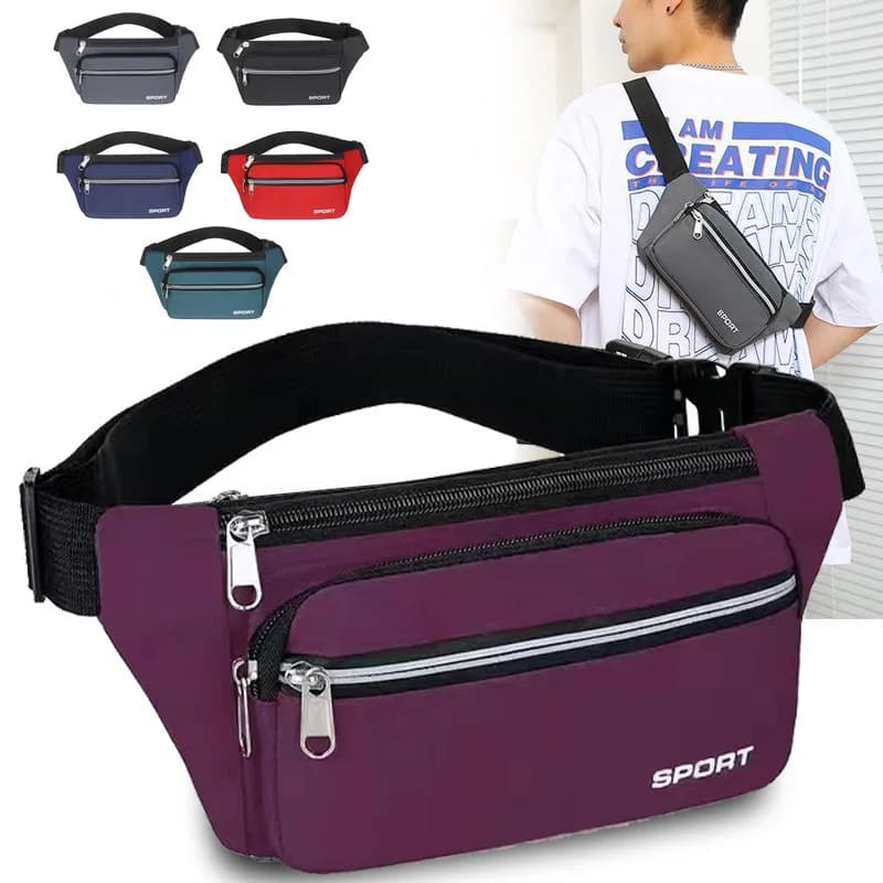 Marsupio da Corsa Outdoor da Uomo, Borsa Sportiva Aderente per Studenti, Marsupio Porta Cellulare, Borsa da Cassiere Trendy per Ragazze e Giovani