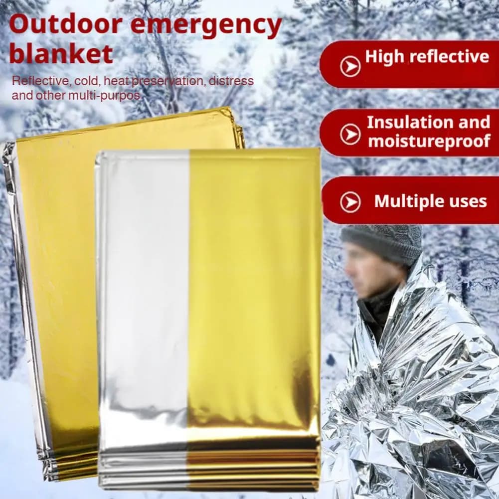 Ipotermia Salvataggio Primo Soccorso Campo Mantenere Foil Mylar Salvavita Calore Caldo Bushcraft Coperta Esmergente Asciutta Termica Esterna Kit Di Sopravvivenza