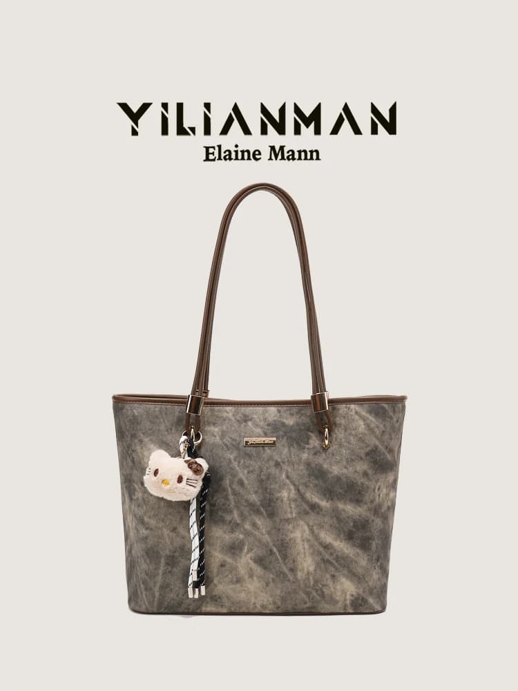 Elegant Retro Tote Bag for Women Single Shoulder Commuter Bag High-End Feel Small Design Handbag Original Luxury Ladies Purse
