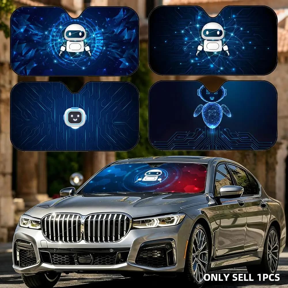 Parasole Robotico Pieghevole Universale per Auto, Protezione UV, Riutilizzabile, Isolamento Termico, Copertura Pieghevole