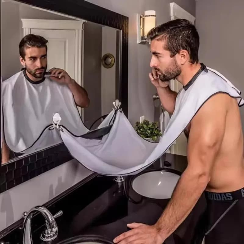 Men's beard apron, pick-up mantle, facial care bib, shaving, for adults, for cleaning the shaving, for cleaning the beard, mirror