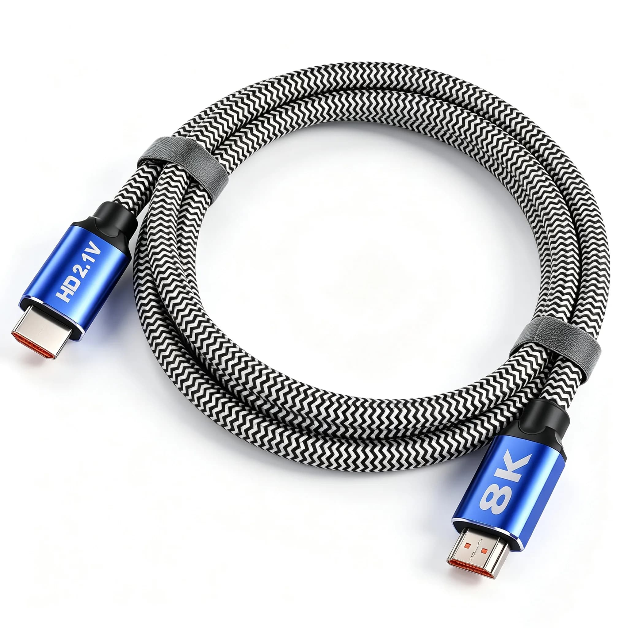1.8M 48Gbps High Speed HDTV Braided Cable 8K60Hz 4K120Hz 2K240Hz HDR ARC HDCP2.3 G-Sync FreeSync for PC Laptop Gaming Monitor
