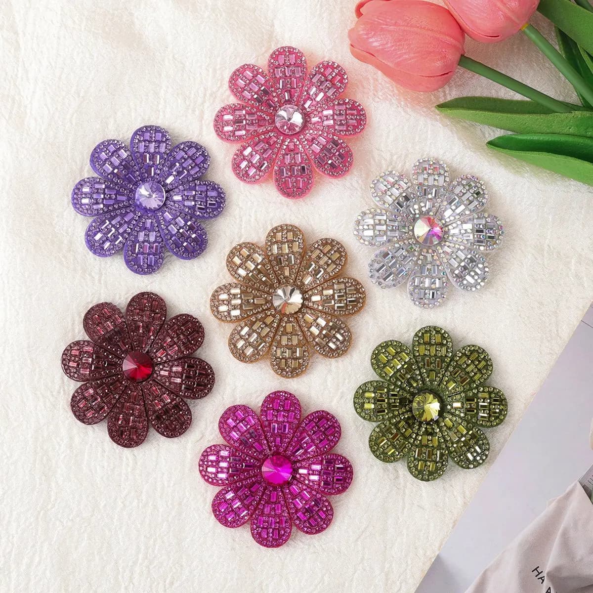 Three-Dimensional Eight-Petal Non-Woven Fabric Flower Accessory Corsage Wedding Party Badge Fashion Jewelry Accessories