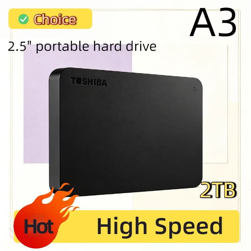 Toshiba OEM A3 per espansione 500GB 1TB 2TB USB3.0 HDD esterno da 2,5 pollici, box per disco rigido portatile silenzioso