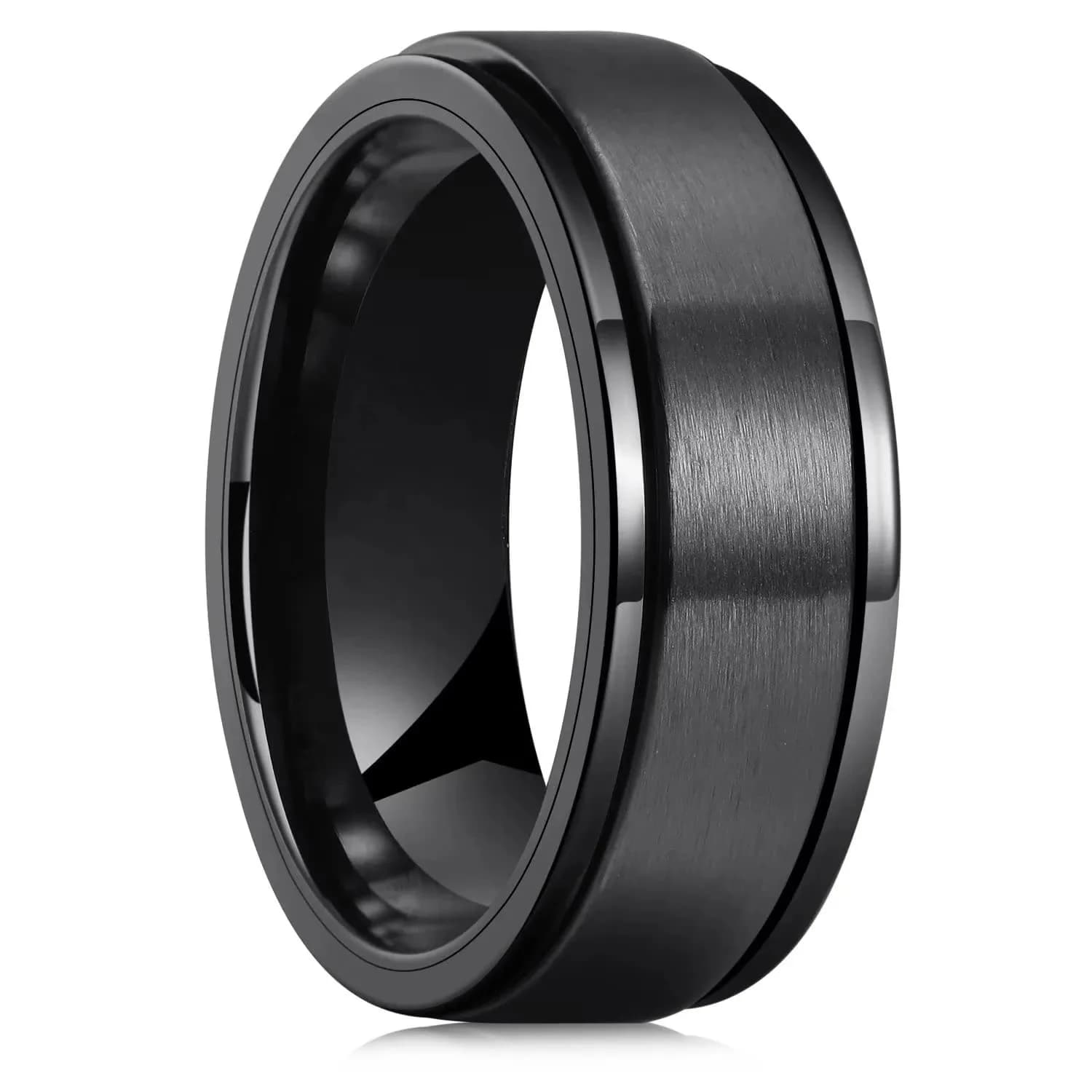 Anelli Fidget Spinner per l'ansia in acciaio inossidabile per uomo Anelli rotanti punk freddi per uomo Gioielli per fedi nuziali antistress