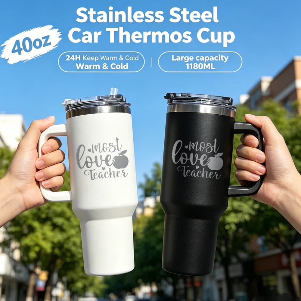 3PCS 40oz tumbler with handle, Stainless Steel Water Bottle, Insulated coffee mug, 1L thermal Water Bottle for Sports Travel car