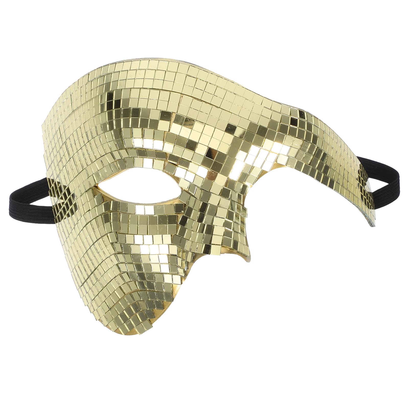 Maschera da discoteca Maschera da discoteca a specchio Specchio Palla in maschera Copertura per il viso Festa di Halloween Adulti Glitter Abiti musicali Accessori