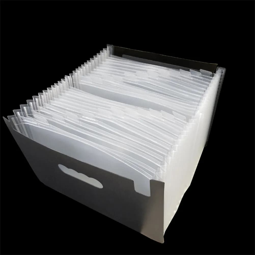 Cartella Portadocumenti Espandibile A4 con 24 Tasche, Organizzatore in Plastica Resistente Ideale per Certificati, Fatture, Ricevute, Assegni, Carte