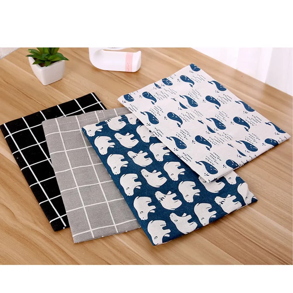 Set di 4 Portafazzoletti in Tessuto di Cotone e Lino, Organizzatore Pieghevole per Asciugamani di Carta, Design a Quadretti Grigio, per Casa, Ufficio e Auto