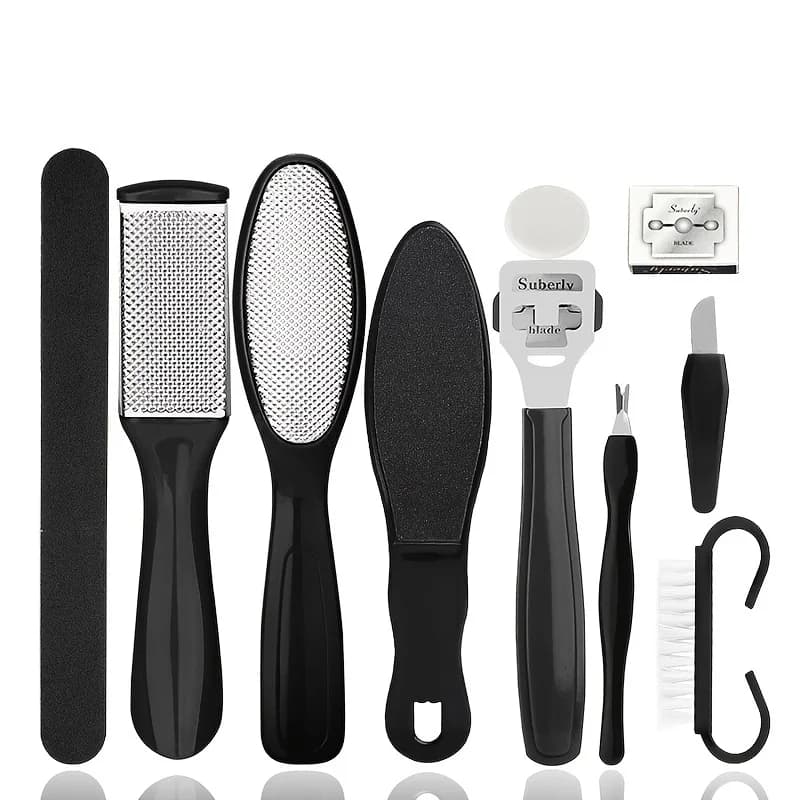 Professional pedicure kit 8/10 in 1 Stainless steel calli shavers Get soft and smooth feet with stainless steel foot care tools