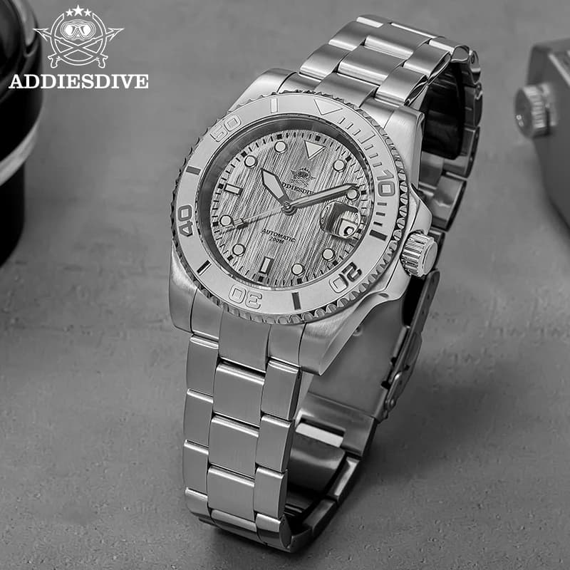 ADDIESDIVE Classics Diver Watch Sapphire Glass 20Bar Waterproof BGW9 Luminous Stainless Automatic Watches for Men New AD2087