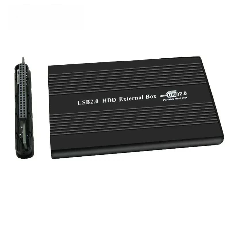 2.5" USB2.0 IDE Hard Drive Enclosure Portable External HDD Case LED Indicator Aluminum Disk Box for Laptop Desktop Data Backup