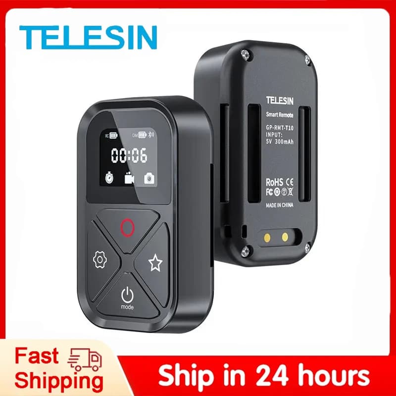 TELESIN T10 telecomando Bluetooth per GoPro Hero 12 11 10 9 8 telecomando intelligente senza fili per Go Pro 80M accessori per action camera