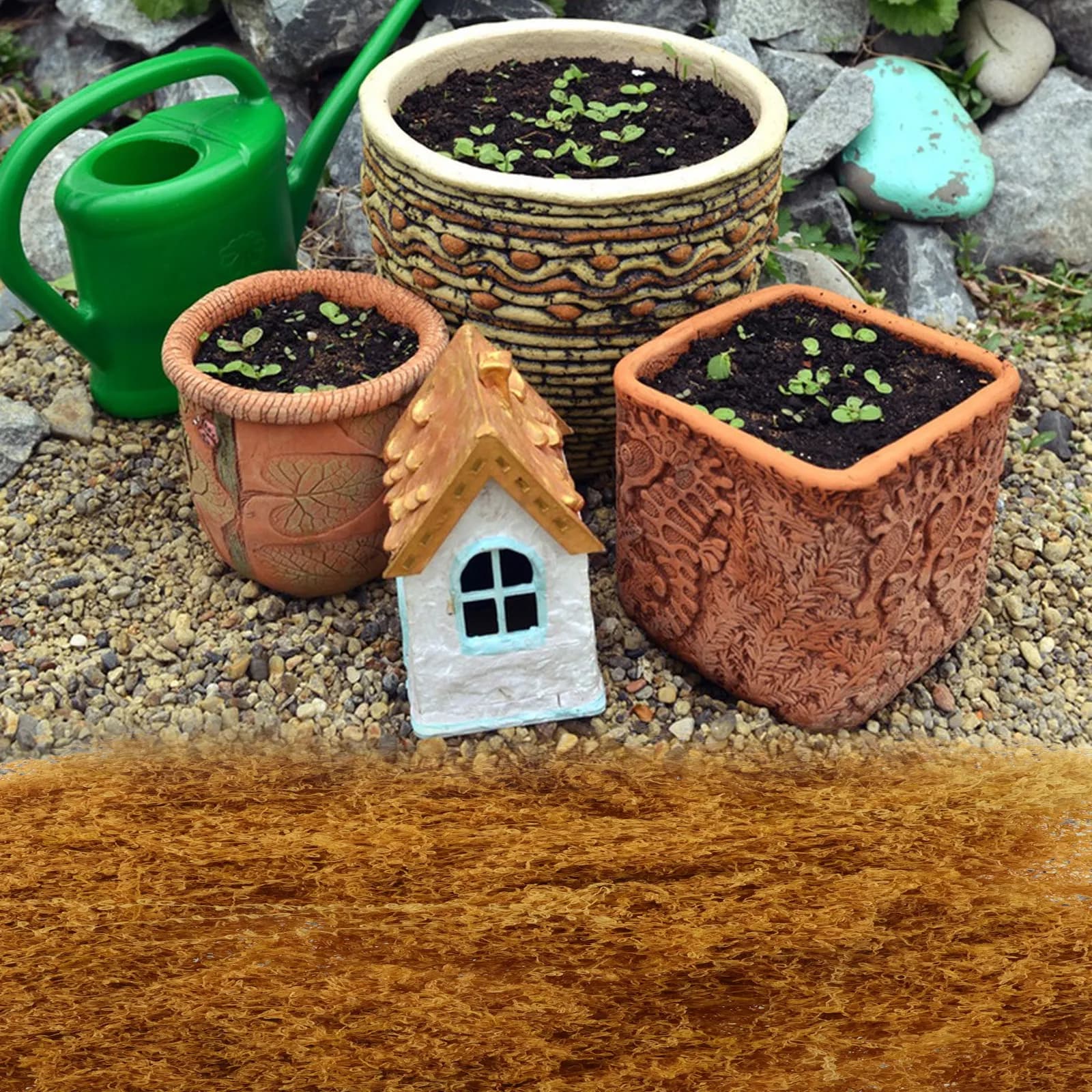 Erba Artificiale Effetto Muschio per Piante da Interno, Terrari, Giardini delle Fate, Decorazioni e Centrotavola