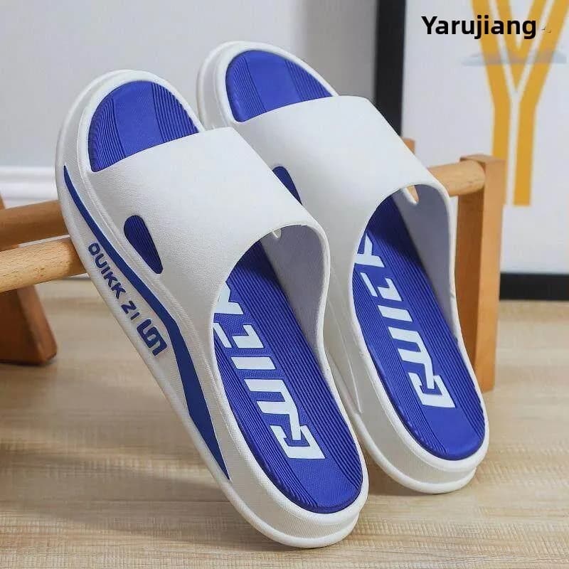 Wear-Resistant Men's Slip-On Shoes Anti-Slip Odor-Resistant Jelly Rubber Strap Beach Sandals Comfortable Home Slippers EVA