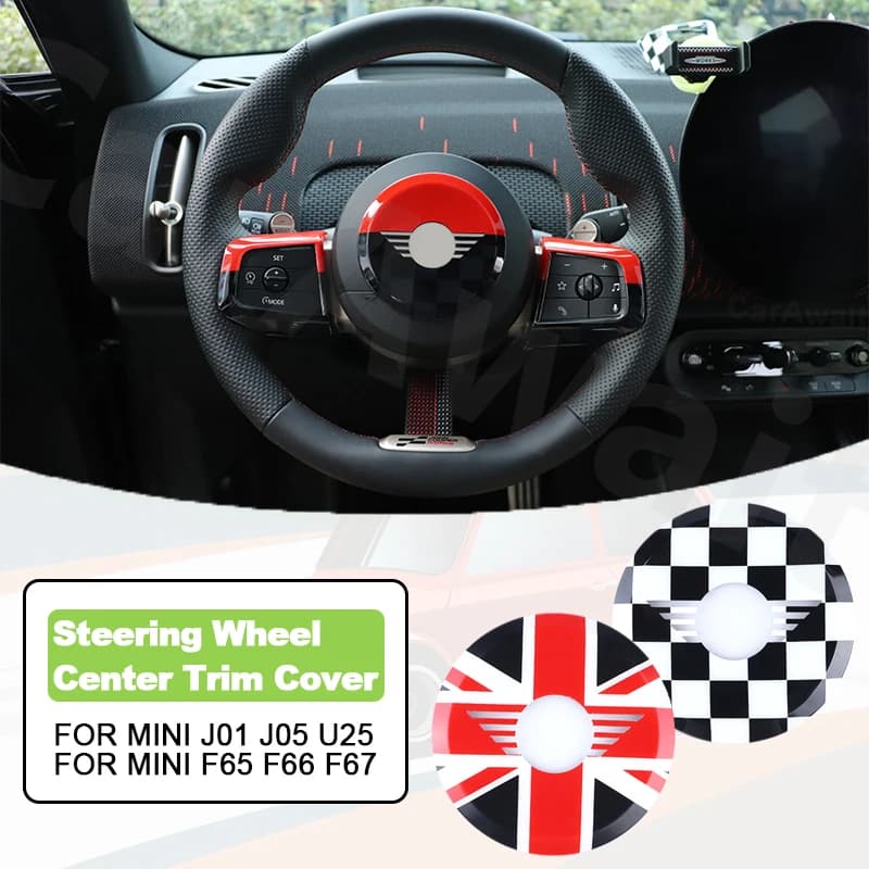 Car steering wheel Central panel Cover for car Wall decal Interior for Mini Cooper Accessories for Mini Cooper J01 J05 U25 F66 F65