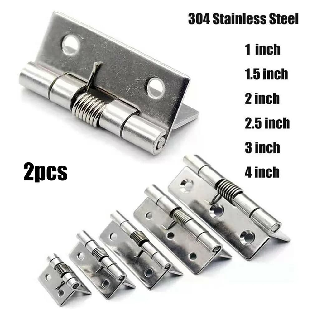 2 pezzi cerniera a molla con chiusura automatica cerniere per porte in acciaio inossidabile cerniera per armadio accessori hardware per mobili 1/1.5/2/2.5/3/4 pollici