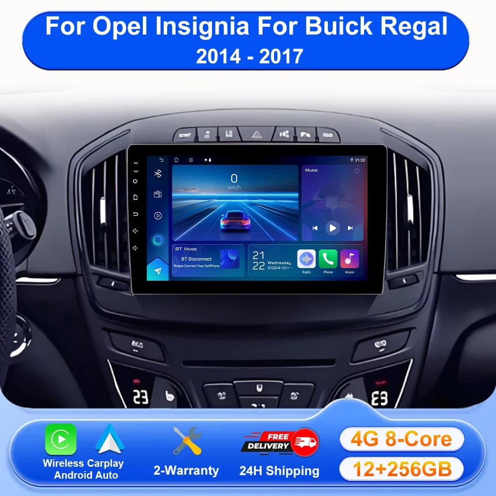 Autoradio Android 16 Carplay per Opel Insignia e Buick Regal 2014-2017, lettore multimediale video per auto, GPS, stereo.