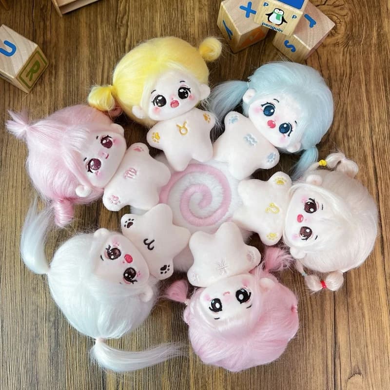 Bambola di Peluche Kawaii da 10 cm, Bambola di Cotone a Forma di Idolo, Bambola a Tema 12 Costellazioni Eclittiche per Ragazze, Regalo per Vestire e Abbellire