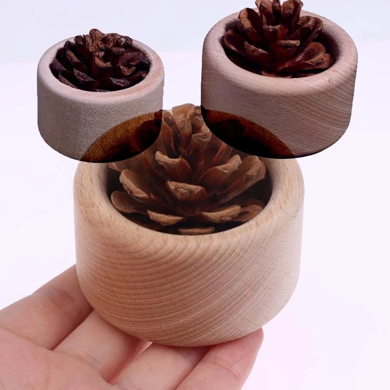 Diffusore di olio essenziale di legno creativo di pigna Diffusore di olio essenziale di legno floreale di lunga durata Diffusore di olio per auto per ufficio domestico