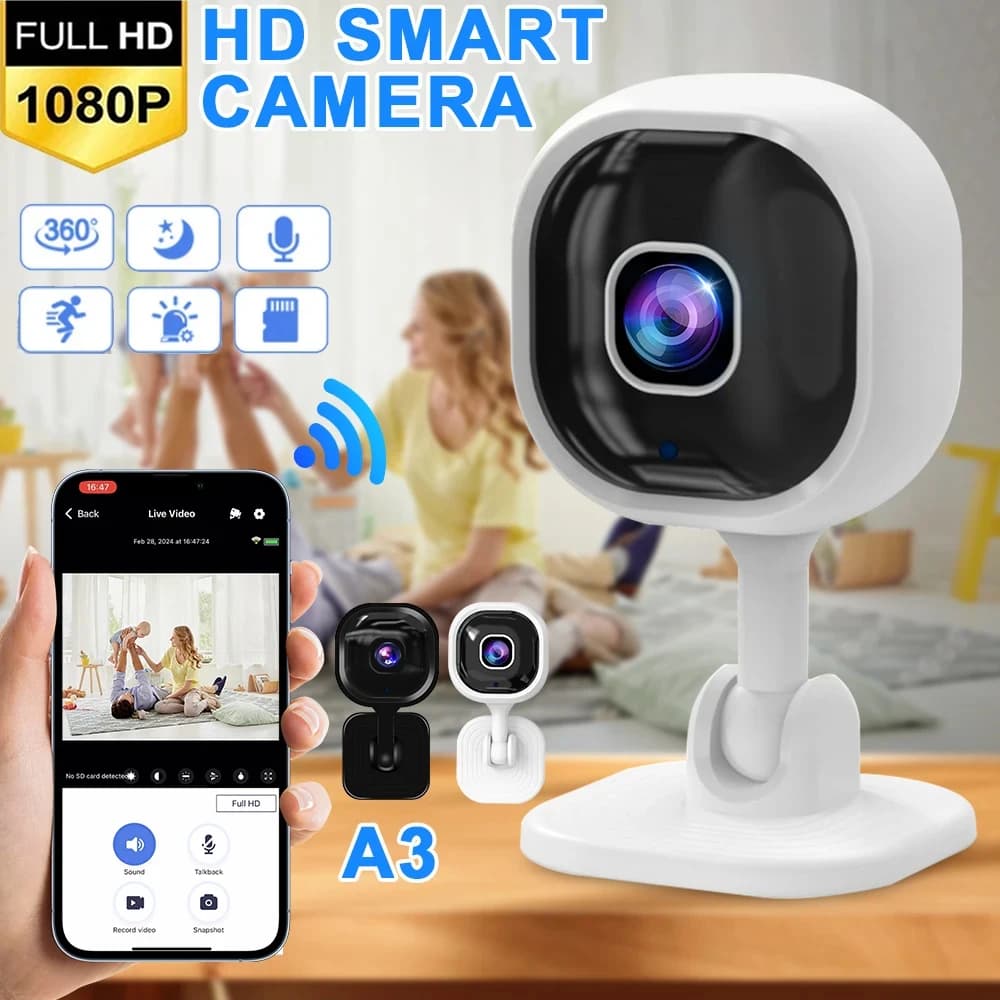 WiFi Sicurezza domestica interna Mini telecamera IP 2.4GHz Smart CCTV Telecamera per animali domestici Monitor video per bambini Telecamera di sorveglianza notturna IR