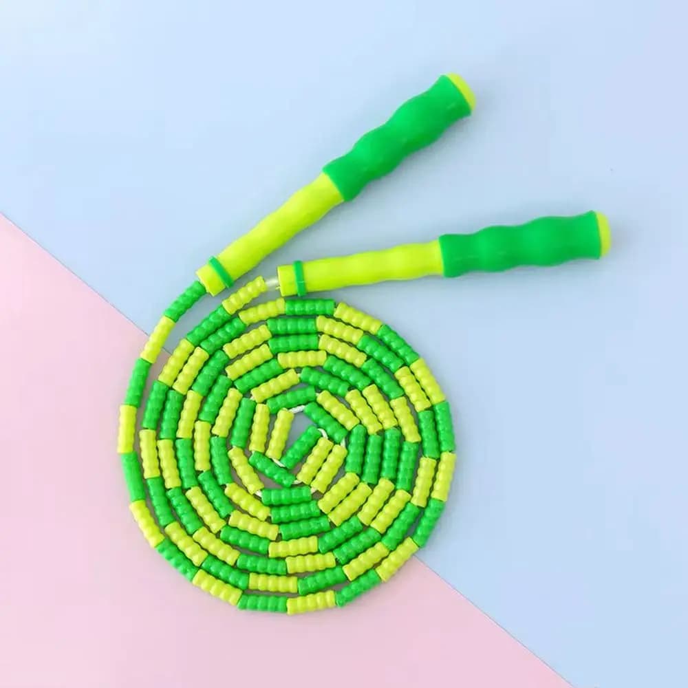 Adjustable Length Segment Jumping Waist, Nod Fitness Corda with Soft Beads, Jumping Wheels with Soft Beads