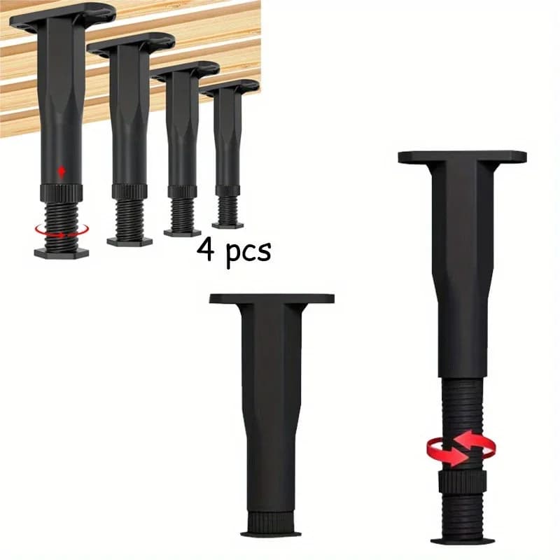 4 pezzi mobili fai da te gamba divano gamba letto staffa portante di carico inferiore telescopico regolabile fascio letto supporto piede plastica rinforzata