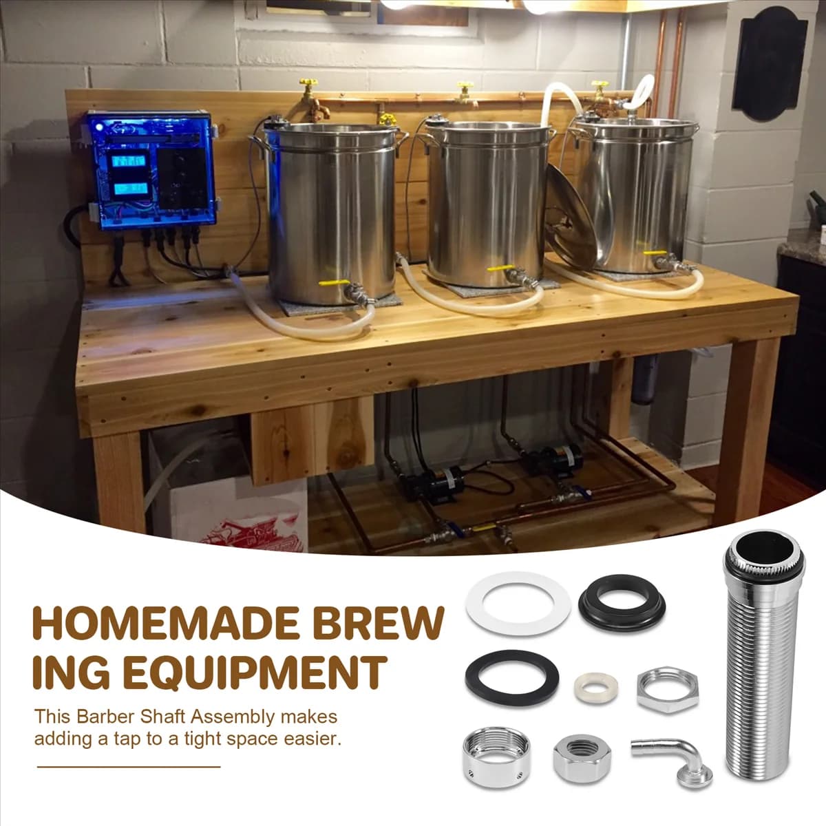 92.5 mm premium stainless steel elbow beer tap accessories with 8 mm diameter for beer stem