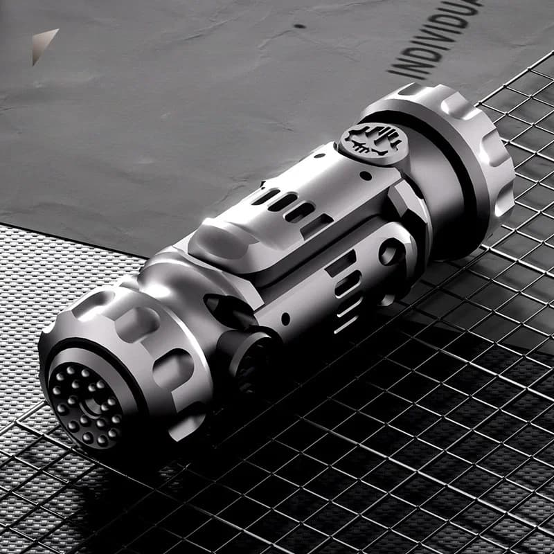 Stun Grenade Fidget Spinner Pistola giocattolo in miniatura Pistola con conchiglie espeluznabili Giocattoli per dita antistress per adulti Bambini Migliori regali