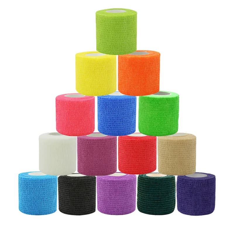 15 pz 2.5/5/7.5 cm Colorato Atletico Auto Adesivo Bende Elastiche Sport Wrap Nastro Per Ginocchiere Dito Caviglia Kit di Aiuto Strumento Per Animali Domestici
