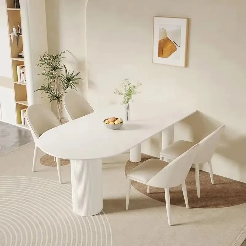 Tavoli da pranzo dal design quadrato Gambe di lusso Tavoli da pranzo salvaspazio di lusso Mobili moderni rotondi Tavolo Da Pranzo per appartamenti