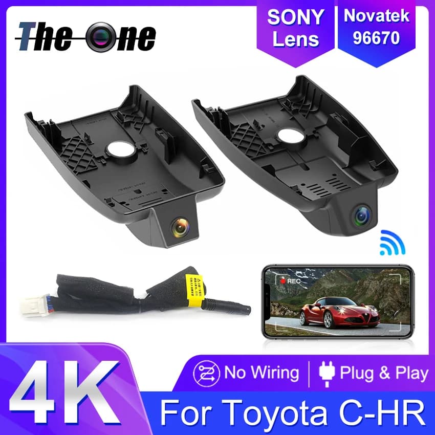 New! DVR for easy to install car for Toyota C-HR CHR 2023-2018, Plug and Play 4K 2160P Dash Cam Dashcam Camera, accessories for CHR