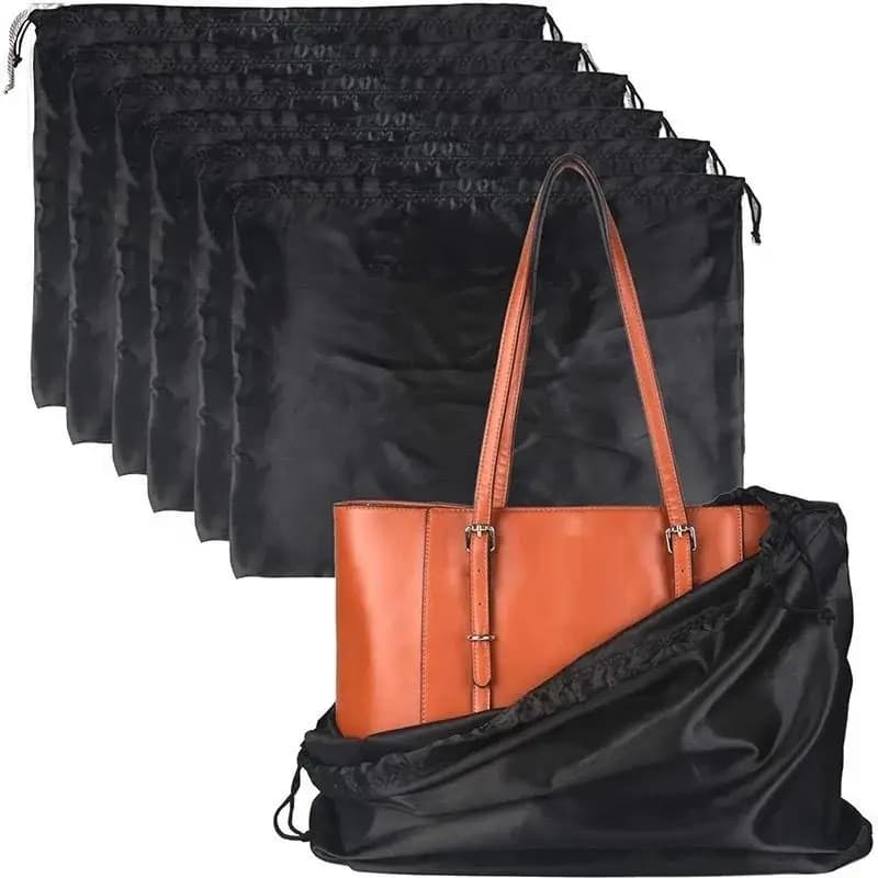 New 1pc Silk Cloth Dust Bags Fashion Dustproof Travel Drawstring Pouch Thick Dust Cover Storage Bags Handbags